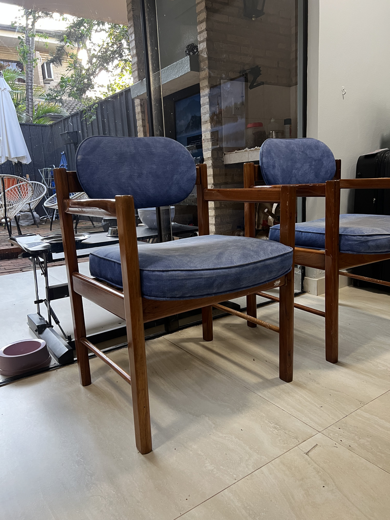 Silla de oficina azul - Foto 3